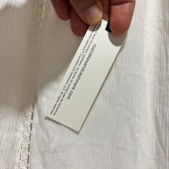 Cupcakes & Cashmere Womens White Drop Waist Coast Crochet Frill Sundress XS - Picture 7 of 10